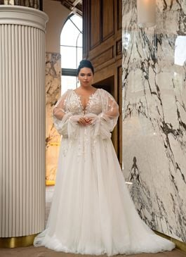 Missing image for Plus size wedding dress S-691-Nancy