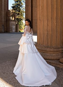 Missing image for Sample Wedding train S-648-Olena Size 4 In Stock