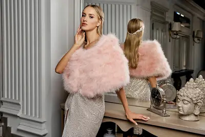Missing image for Wedding feather bolero NLP0001