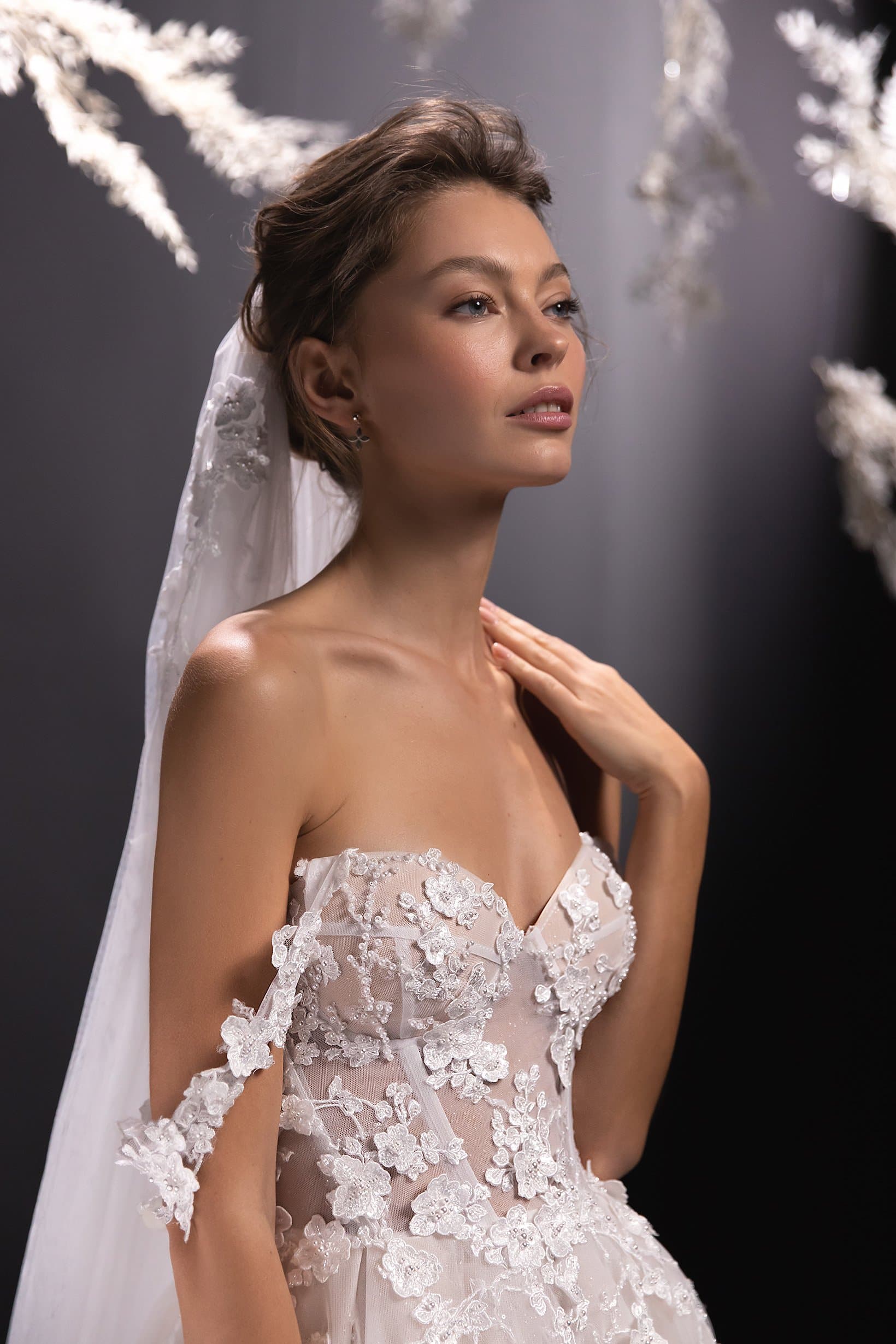 HW Veil Floral and Dreamy Cathedral Length Bridal Veil