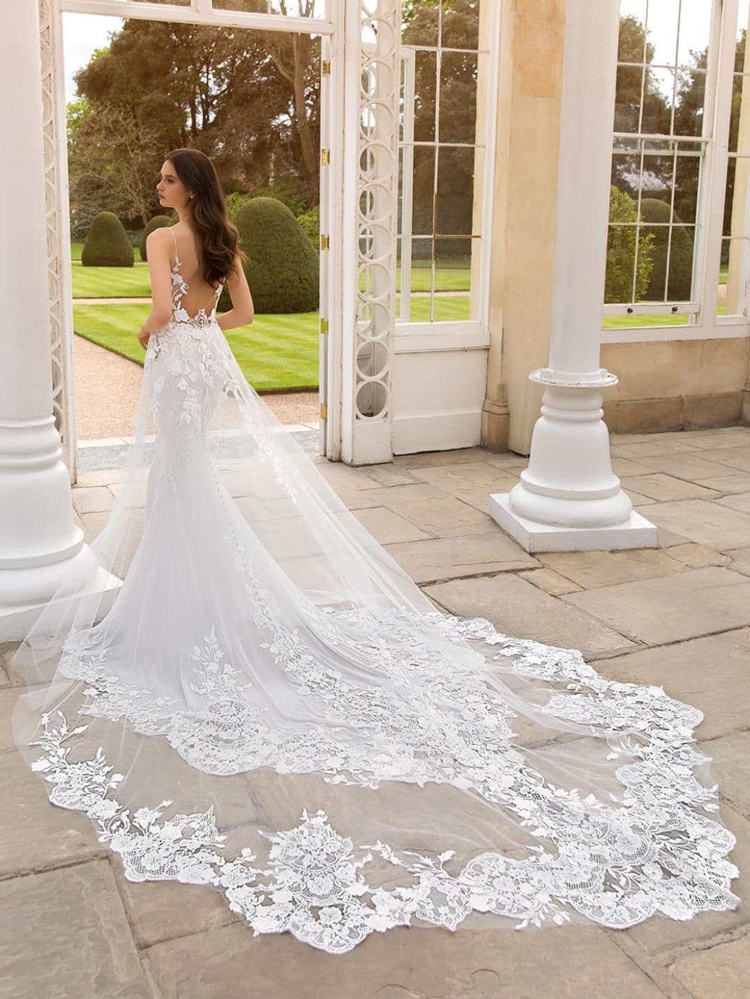 Scalloped Edge Illusion 1 Tier Floor Length Chapel Wedding Veil Long