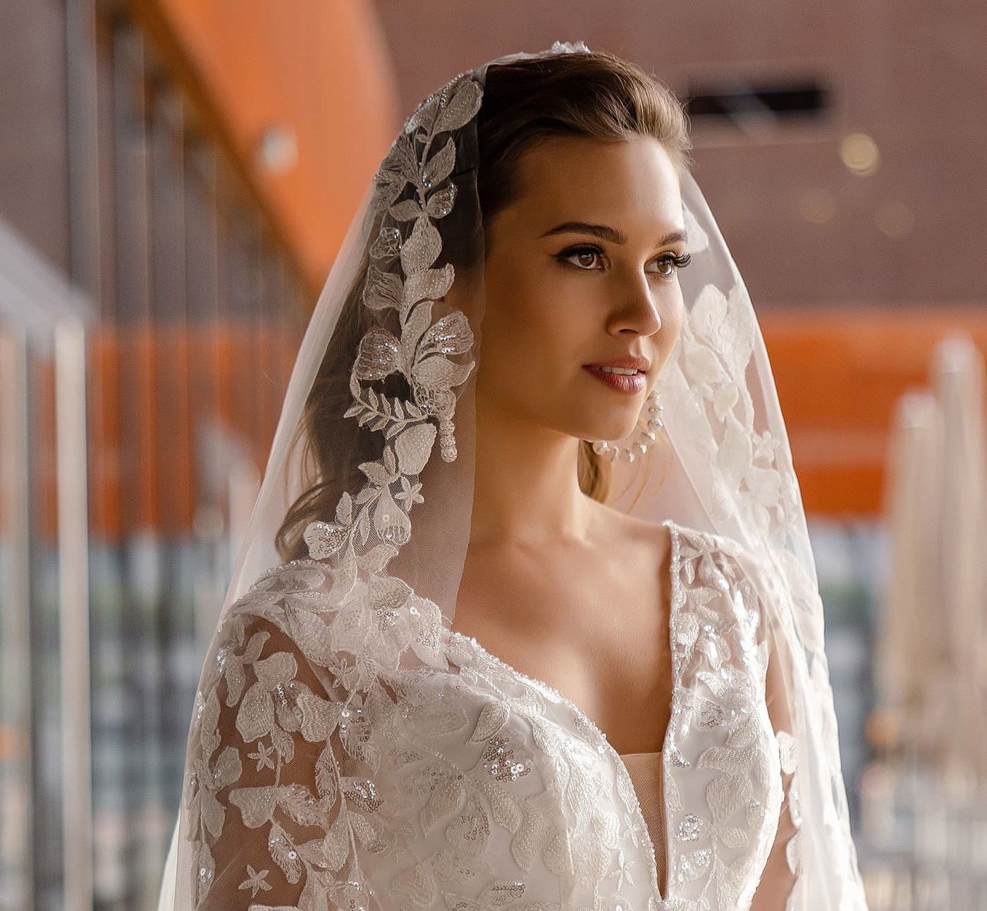 AIRY ORGANZA FLOWER VEIL