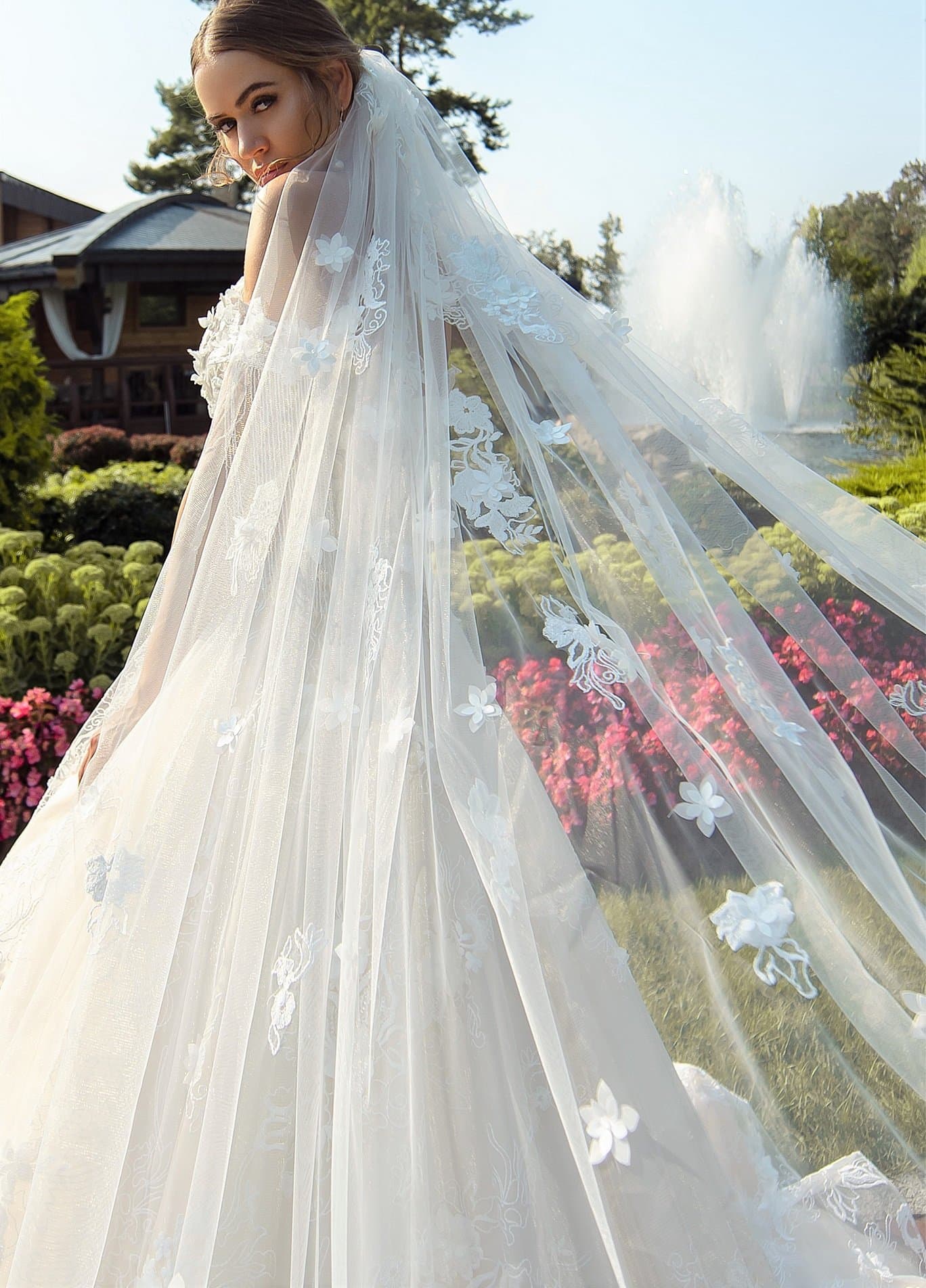 Modest / Simple Short Ivory Wedding Veils 2020 1 m Tulle Wedding