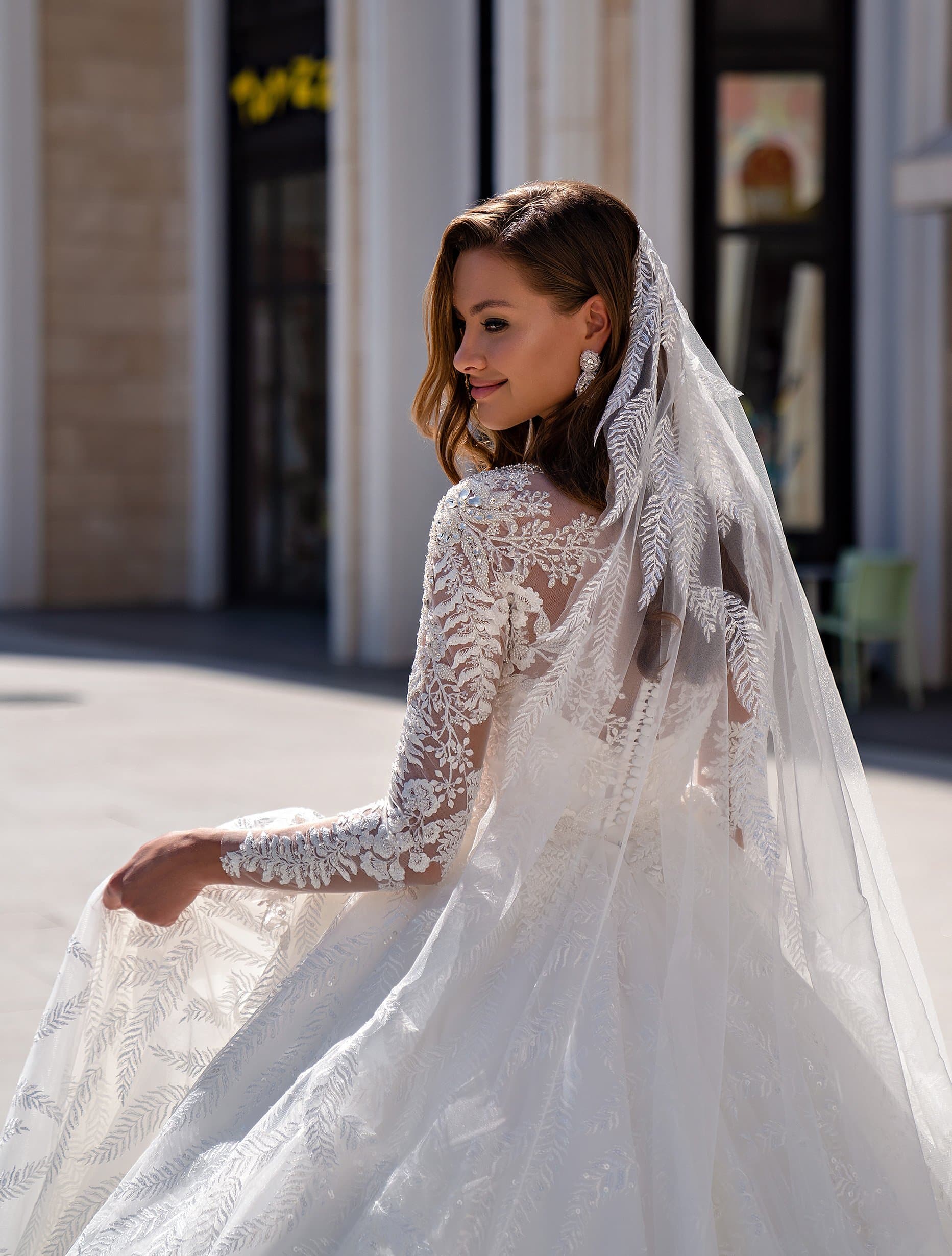 1 Tier Ivory Cathedral Veil for Wedding Online – BestWeddingVeil