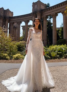 Missing image for Wedding dress S-648-Olena with overskirt