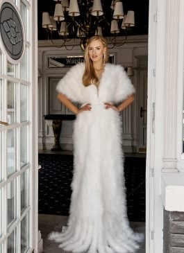 Missing image for Wedding feather coat - scarf SHx0010